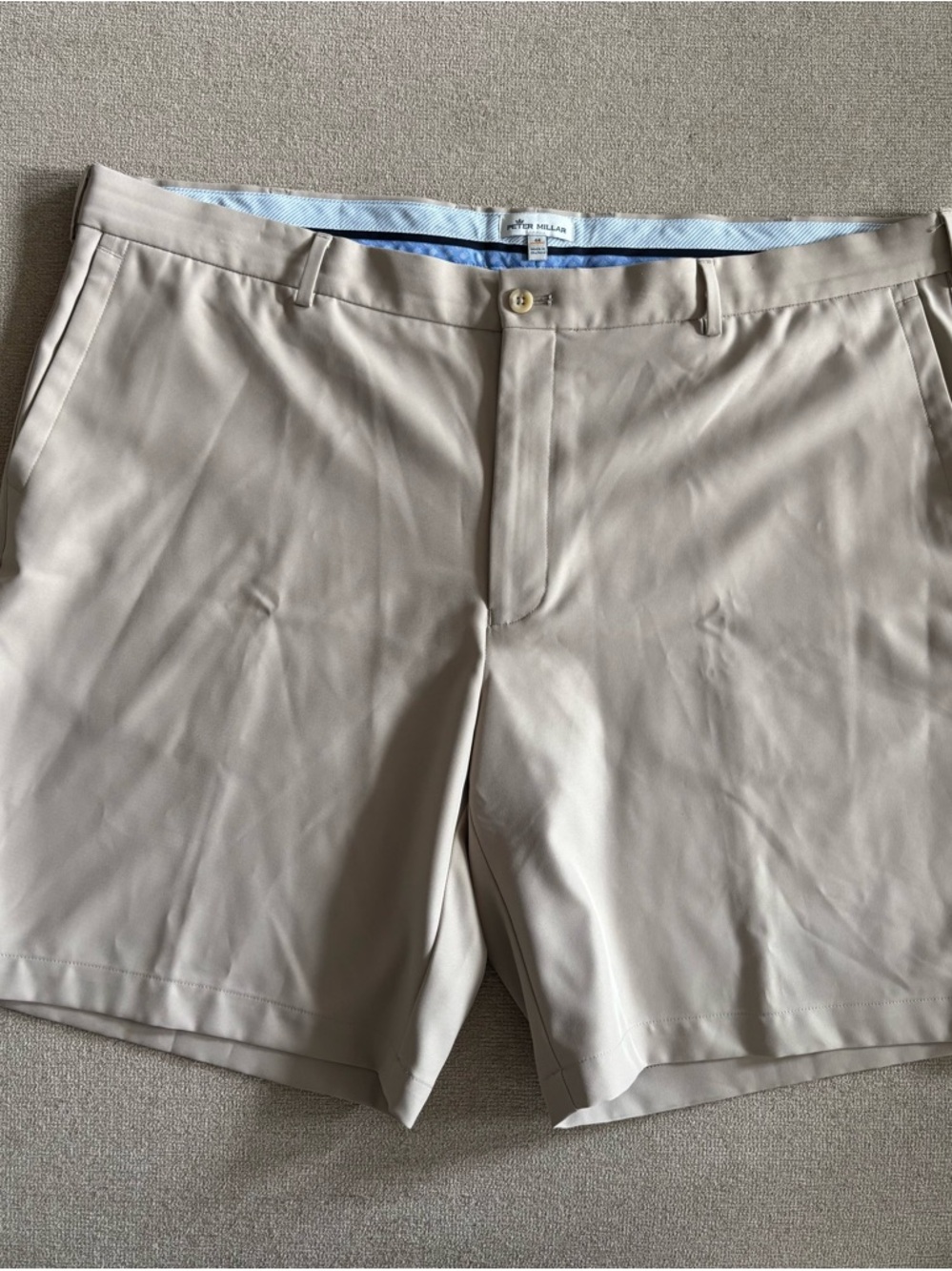Peter Millar Light Beige Flat Front Performance Shorts